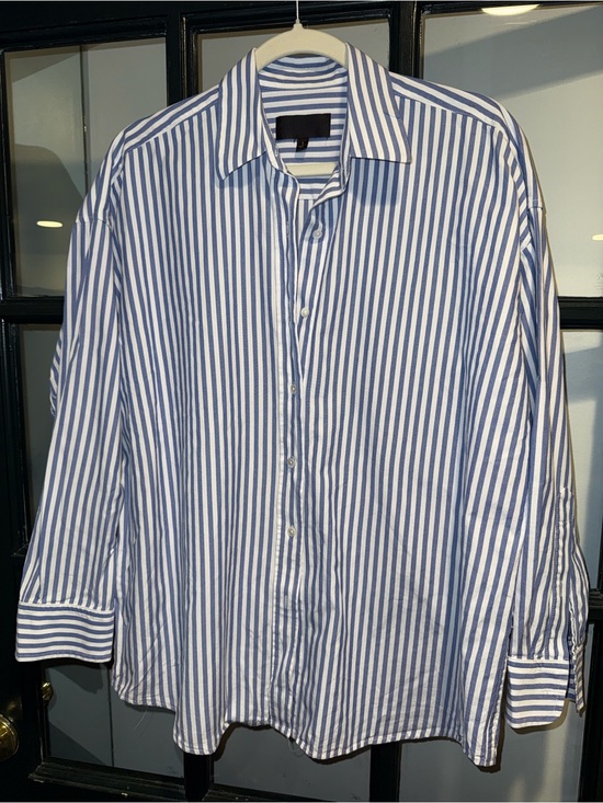 Nili Lotan Tops - Nili Lotan - Mael striped cotton poplin shirt